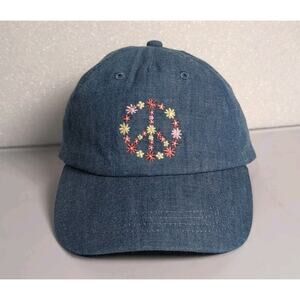 Carter's Toddler Peace Sign Chambray Baseball Cap 4-7 NWT